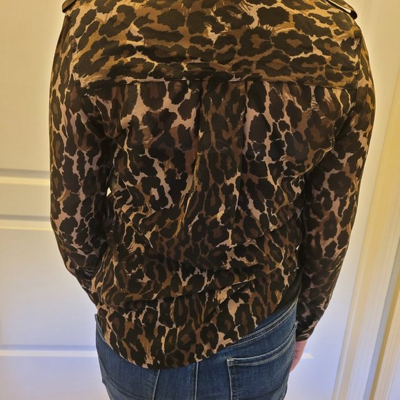 Guess - Sheer leopard print long sleeve top - Picture 3 of 7